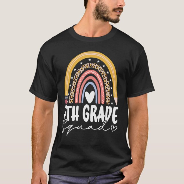 T-shirt Back To School Rainbow 7th Seventh Grade Squad For (Devant)