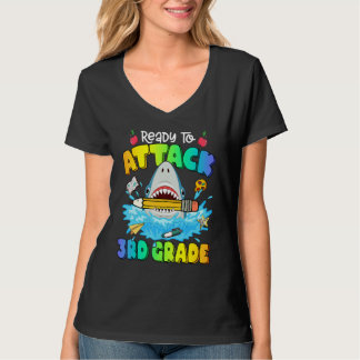T-shirt Back To School Ready To Attack 3rd Grade Shark Boy