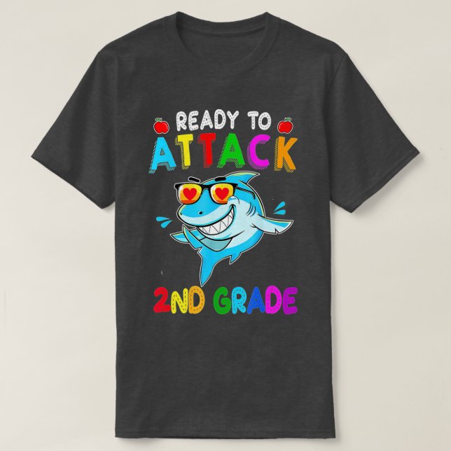 T-shirt Back To School Ready To Attack First Day Kids (35) (Design devant)