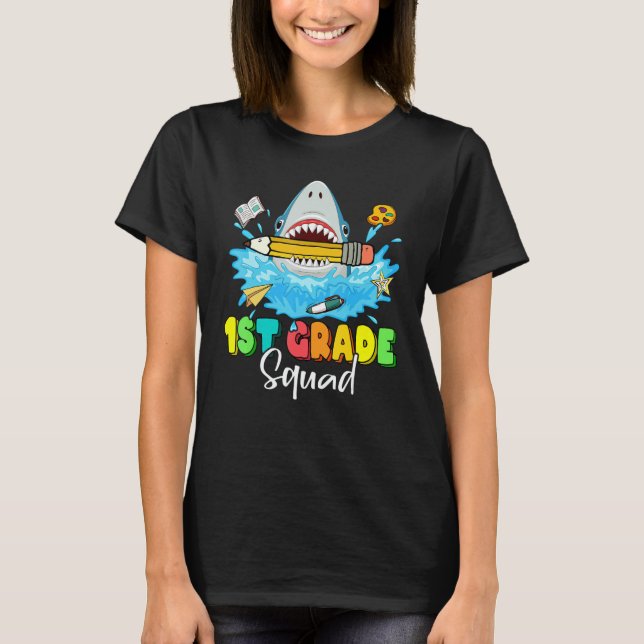 T-shirt Back To School Ready To Crush 1st Grade Squad Shar (Devant)