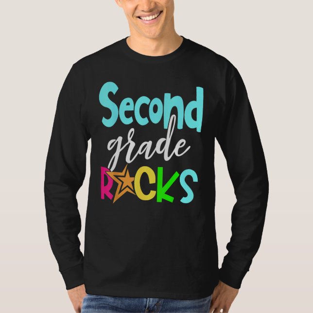T-shirt Back To School Second 2nd Grade Rocks Boys Girls K (Devant)