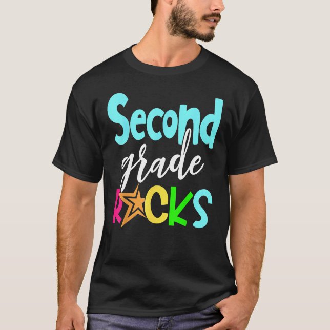 T-shirt Back To School Second 2nd Grade Rocks Boys Girls K (Devant)