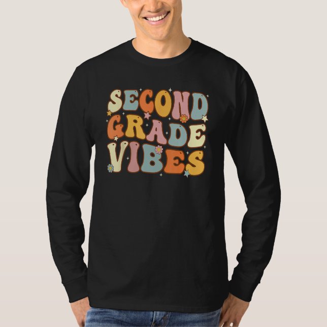 T-shirt Back To School Second Grade Vibes Student Teacher  (Devant)