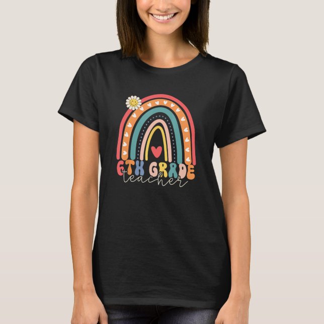 T-shirt Back To School Sixth Grade Vibes Retro Teacher Wom (Devant)