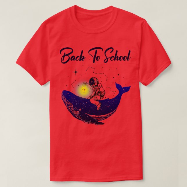 T-shirt Back To School Space Whale Astronaut (Design devant)