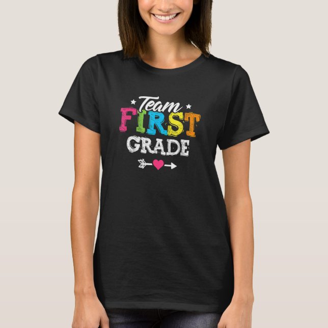 T-shirt Back To School Team First Grade Teacher Student Cu (Devant)