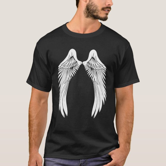 T-shirt Back White Angel Wings (Devant)