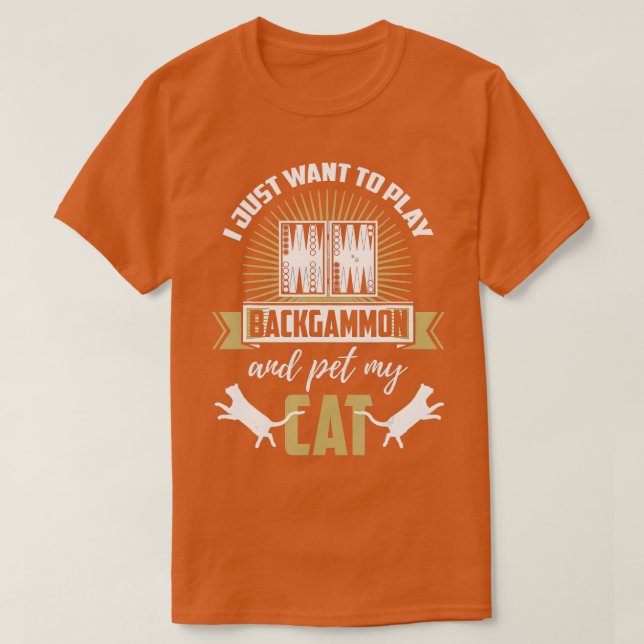T-shirt Backgammon Chemise Funny Amoureux des chats Joueur (Design devant)