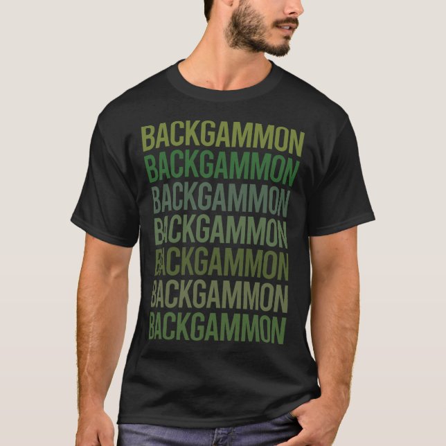 T-shirt Backgammon de texte vert (Devant)