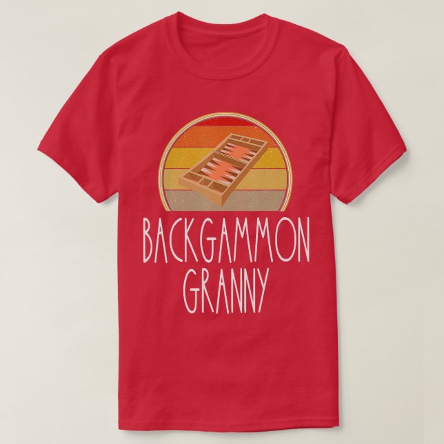 T-shirt Backgammon Granny Grand-mère Boardgame Jeu Love (Design devant)