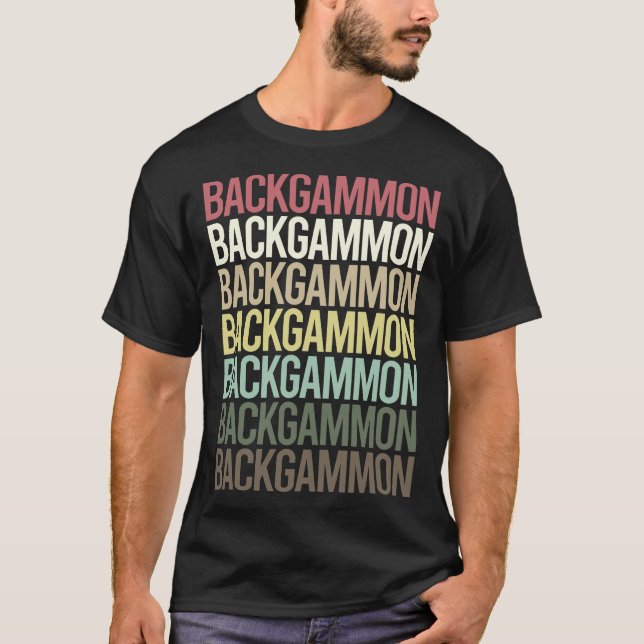 T-shirt Backgammon Texte Coloré (Devant)