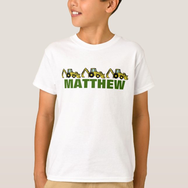 T-shirt Backhoes pour Matthew (Devant)