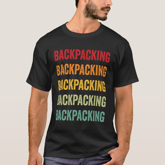 T-shirt Backpacking Backpacking Hobbyist Rainbow Design (Devant)