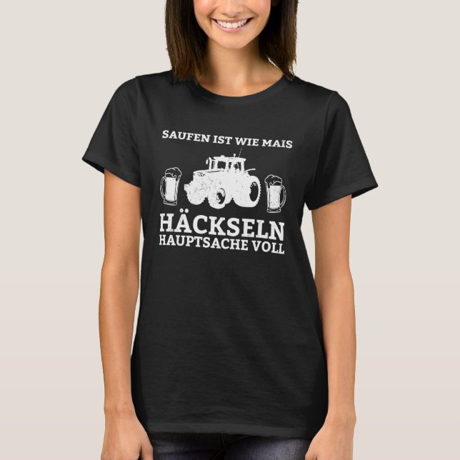 T-shirt Backprint Boire est comme couper du maïs aussi lon (Devant)