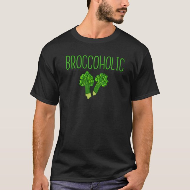 T-shirt Backprint Broccholic Vegan Meatless and broccoli (Devant)