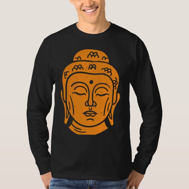 T-shirt Backprint Buddha Head Buddhist Wisdom (Devant)