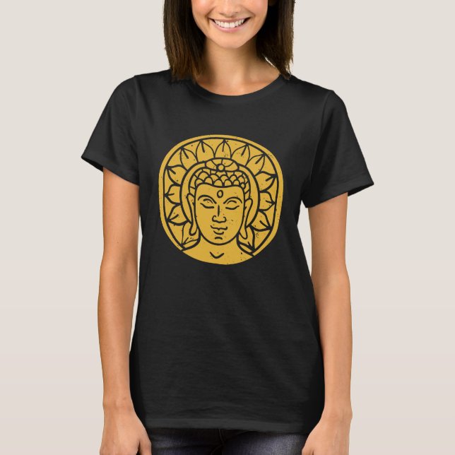 T-shirt Backprint Buddha Head Spiritual Chi (Devant)