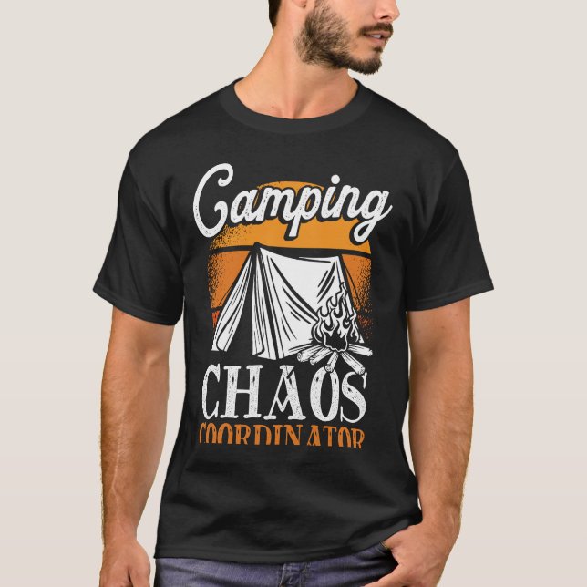 T-shirt Backprint Camping Chaos Coordonnateur Camping Camp (Devant)