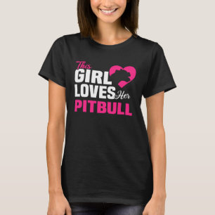 T-shirt Backprint Cette fille aime son chien Pitbull et se