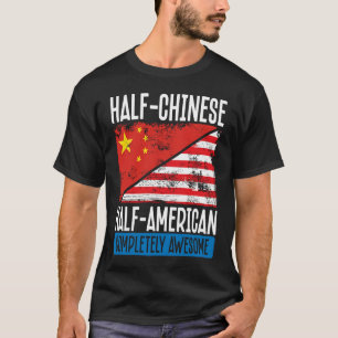 T-shirt Backprint Demi-Chinois Demi-Américain Entièrement 