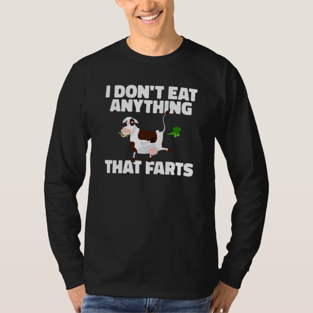 T-shirt Backprint I dont eat anything that farts Vegetarie (Devant)