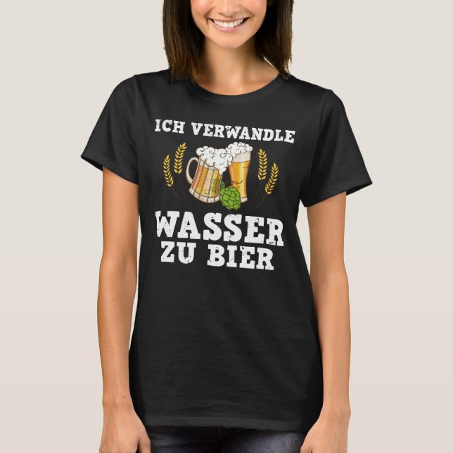 T-shirt Backprint Je transforme l'eau en bière Jou de bras (Devant)