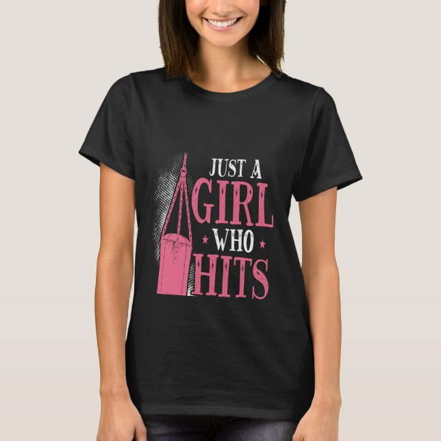 T-shirt Backprint Just A Girl Who Hits Things Woman Boxing (Devant)