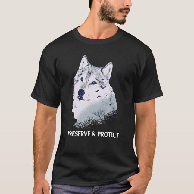 T-shirt Backprint Préserver et protéger les loups et les l (Devant)