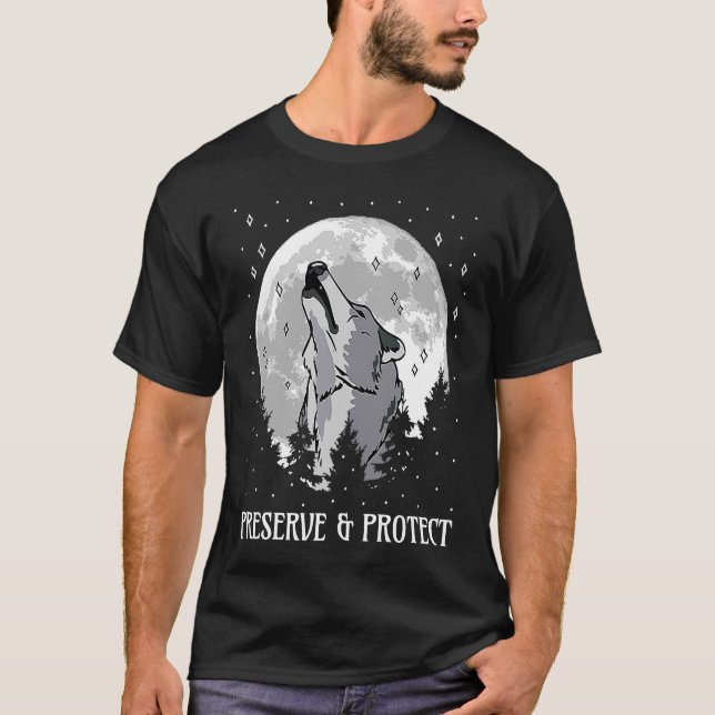 T-shirt Backprint Préserver et protéger les loups et les l (Devant)