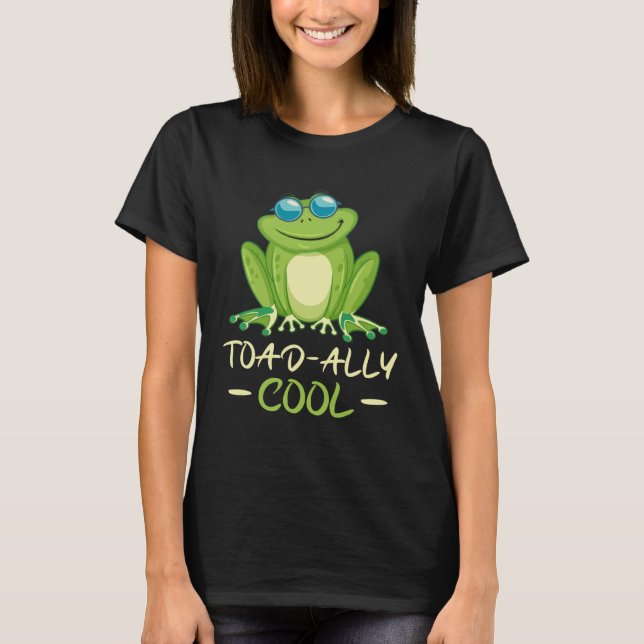 T-shirt Backprint Toad ally cool cool frog (Devant)