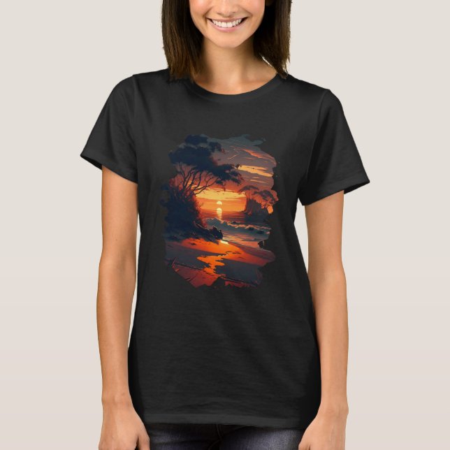 T-shirt Backprint Tropical dream beach Relaxation on sea o (Devant)