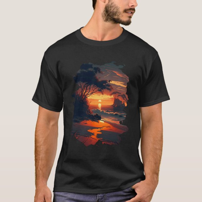 T-shirt Backprint Tropical dream beach Relaxation on sea o (Devant)