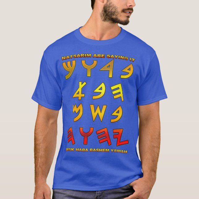 T-shirt BackPrintBarukHabaBashemYahuah (Devant)