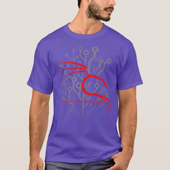 T-shirt Backtrack Kali Linu design avec Dragon et Rouge (Devant)