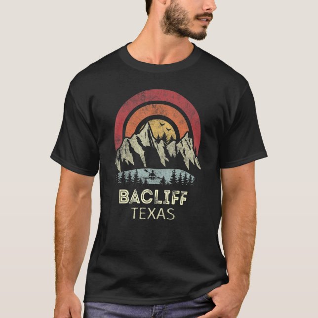 T-shirt Bacliff Texas Mountain Sunset Sunrise Kayaking (Devant)