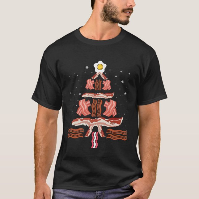T-shirt Bacon and Egg Xmas Tree Winter Holiday  Christmas (Devant)