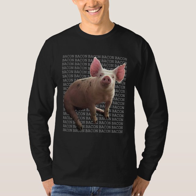 T-shirt BACON BACON BACON  Cute and  Pig Bacon (Devant)