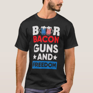 T-shirt Bacon de bière et liberté 4 juillet