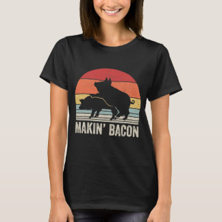 T-shirt Bacon de porc vintage rétro Makin