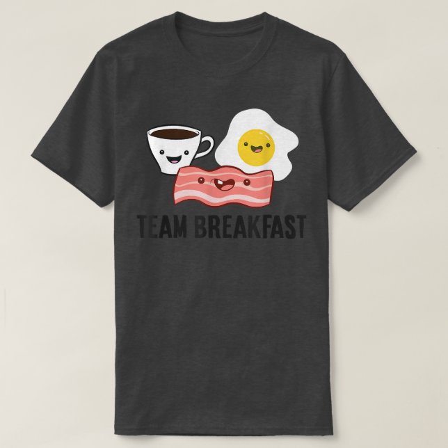 T-shirt Bacon Eggs Café Équipe Petit Déjeuner (Design devant)
