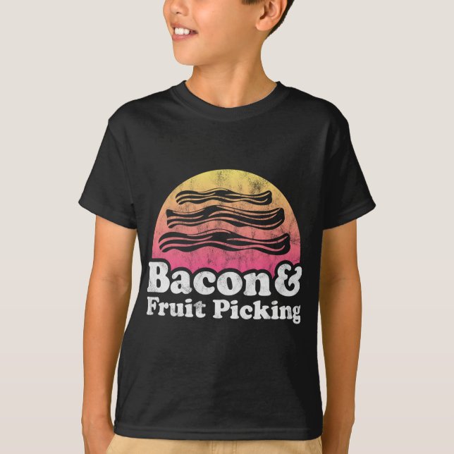 T-shirt Bacon et cueillette de fruits (Devant)