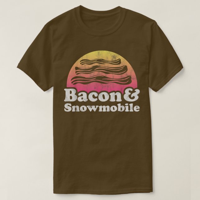 T-shirt Bacon et motoneige (Design devant)