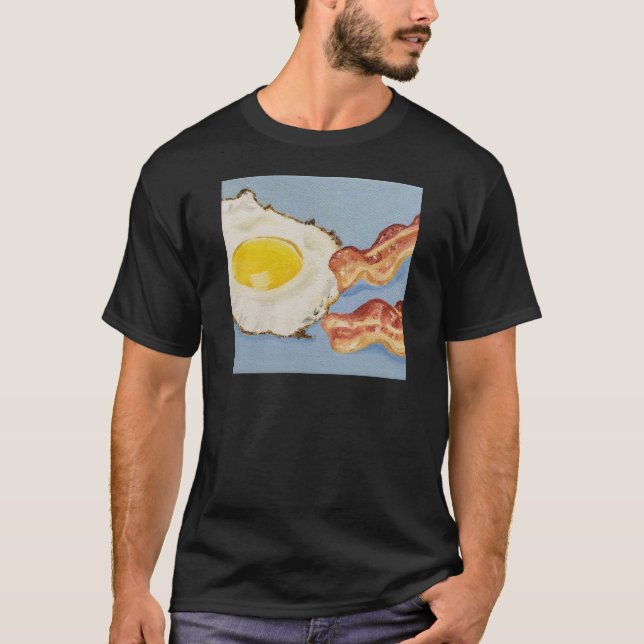 T-shirt Bacon et oeuf Peinture de petit-déjeuner (Devant)