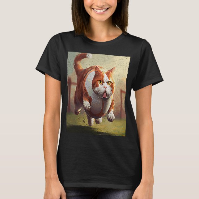 T-shirt Bacon Et Oeufs De Football Chat (Devant)