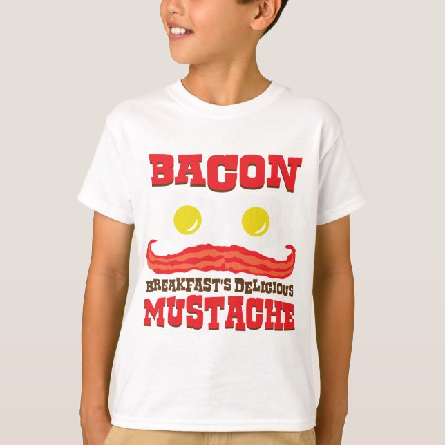 T-shirt Bacon Mustache (Devant)