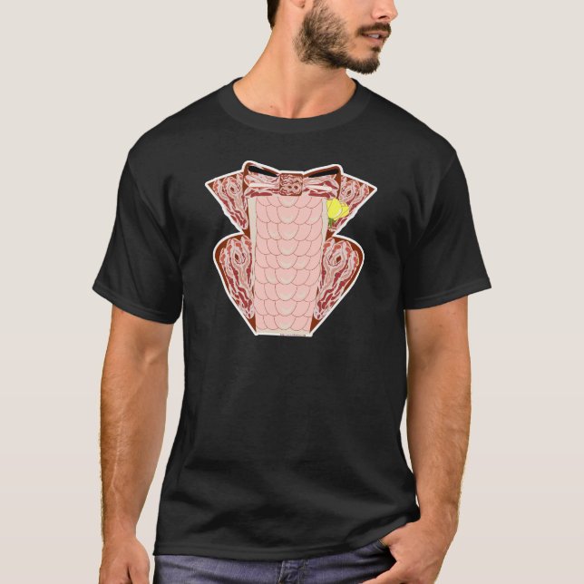 T-shirt Bacon Tuxedo Novelty Humour petit déjeuner (Devant)