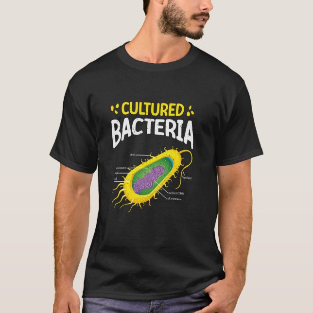 T-shirt Bactéries cultivées Microorganismes amusants Micro (Devant)