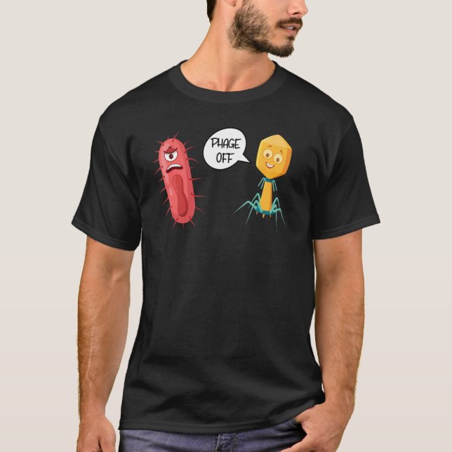 T-shirt Bactériophage drôle de phase 2 (Devant)