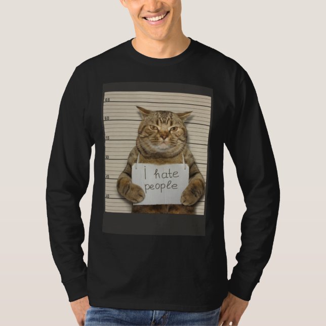 T-shirt Bad Cat I Hate People (Devant)