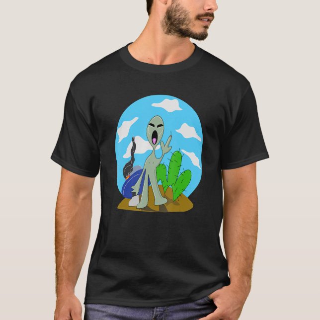 T-shirt Bad Day Alien  You Are Not Alone (Devant)